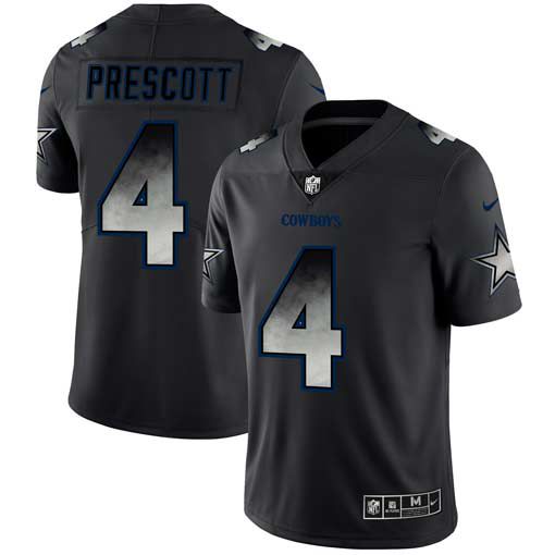Men Dallas cowboys #4 Prescott Nike Teams Black Smoke Fashion Limited NFL Jerseys->jacksonville jaguars->NFL Jersey
